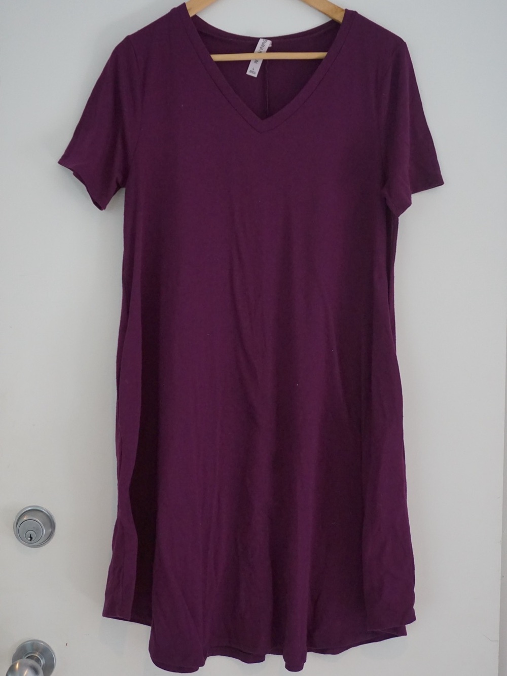 Zenana Premium Plum V-Neck Short Sleeve Tunic